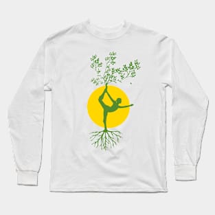 Yoga Tree Dancer Pose Long Sleeve T-Shirt